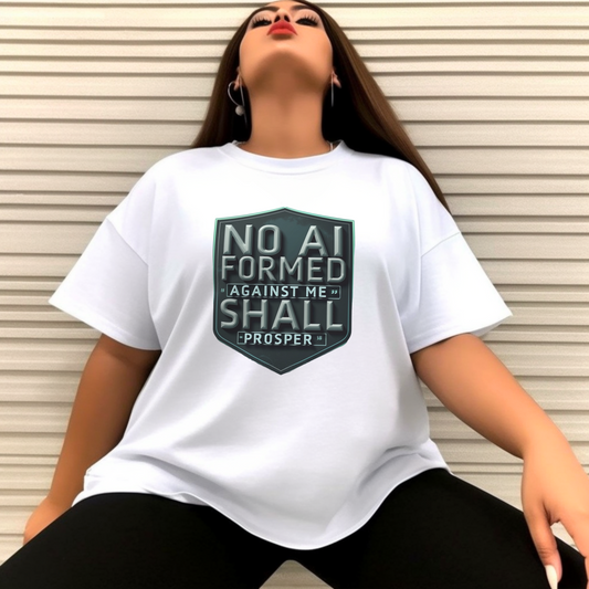 Unisex Garment-Dyed T-Shirt - "No AI Formed Against Me Shall Prosper"