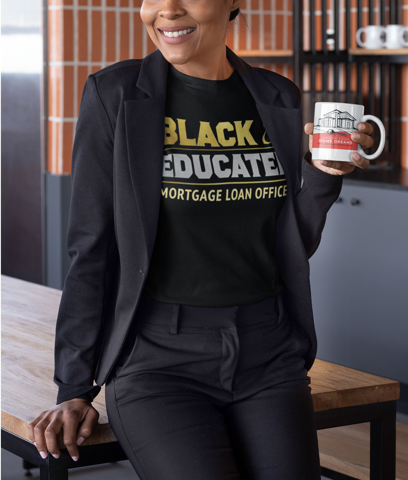 Empowerment in Finance: Bold Black & Educated Mortgage Pro Tees